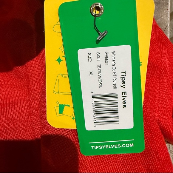 Tipsy Elves Go Elf Yourself Christmas Sweater Fun Whimsical Brand New Size XL - Picture 6 of 9